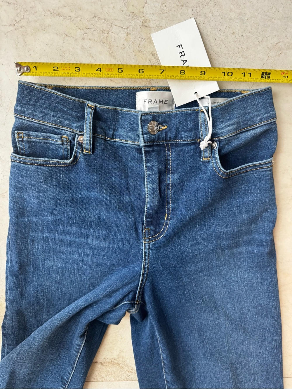 Frame Le Slim Palazzo Wide-Leg High-Rise Women’s Blue Jeans size 26 - Picture 11 of 16